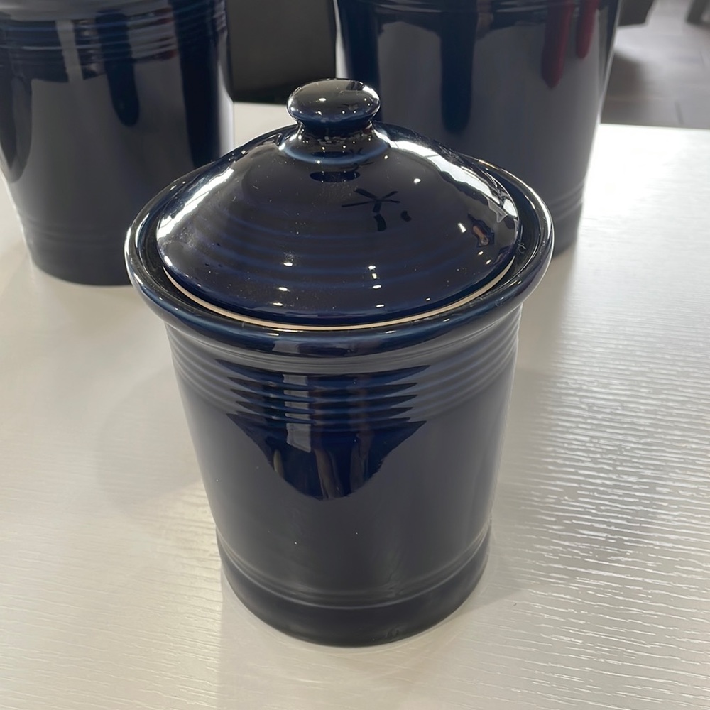 Fiestware cobalt, small canister